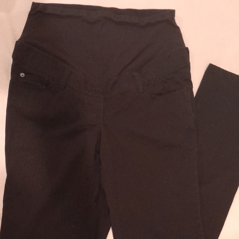 Women's Black Maternity Twill Pants, United Colors Of Benetton, Size S